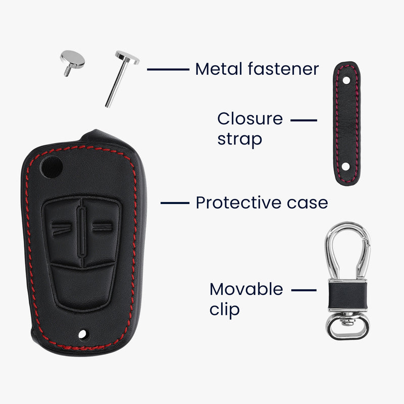 Faux Leather Case Compatible with Opel Vauxhall Car Key