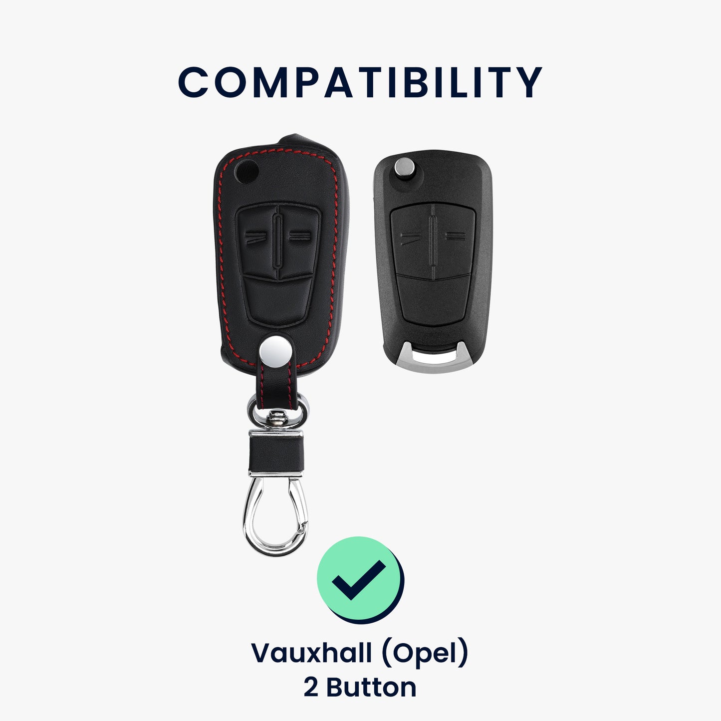 Faux Leather Case Compatible with Opel Vauxhall Car Key
