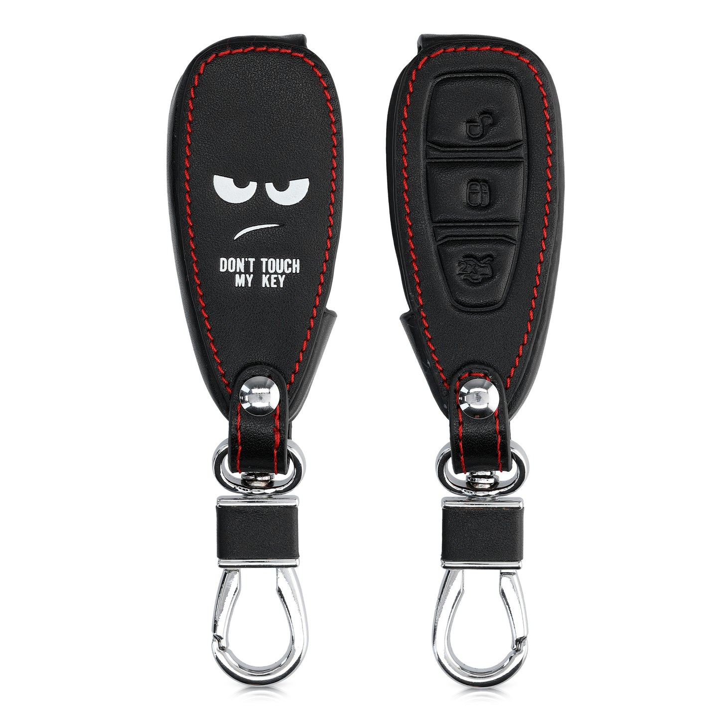 kwmobile Car Key Cover compatible with Ford 3-Button Car Key Keyless Go - Protective Case Key Fob Cover Don't touch my Key