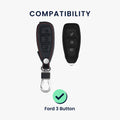 kwmobile Car Key Cover compatible with Ford 3-Button Car Key Keyless Go - Protective Case Key Fob Cover Don't touch my Key