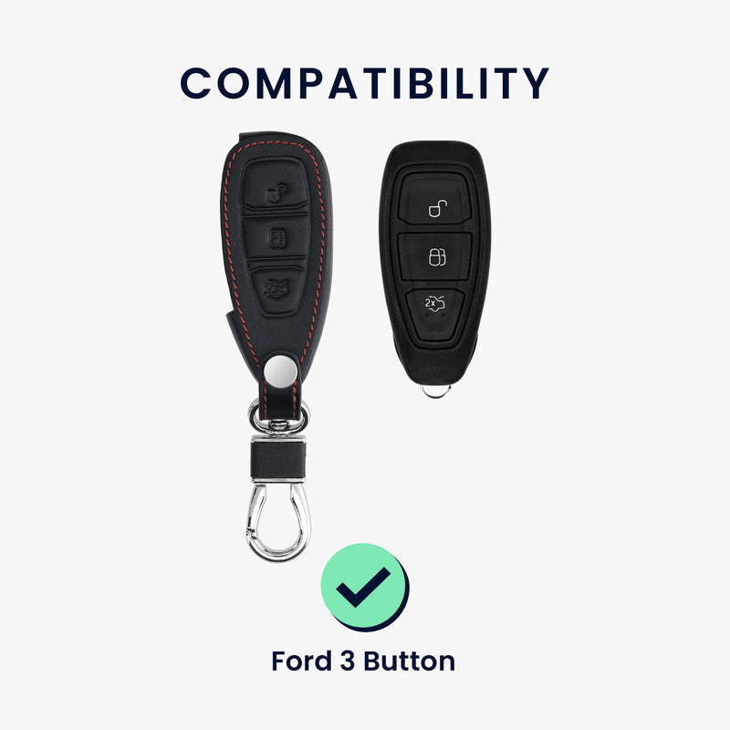 kwmobile Car Key Cover compatible with Ford 3-Button Car Key Keyless Go - Protective Case Key Fob Cover Don't touch my Key