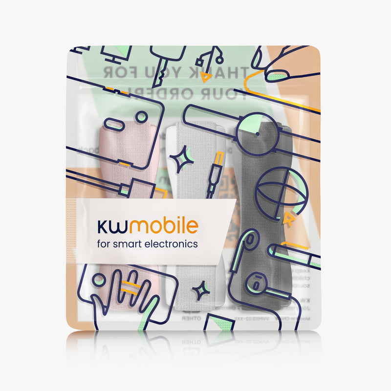 kwmobile Smartphone Finger Holder Set - Mobile Phone Grip Holder One-Hand Operation - 3x Mobile Phone Holder