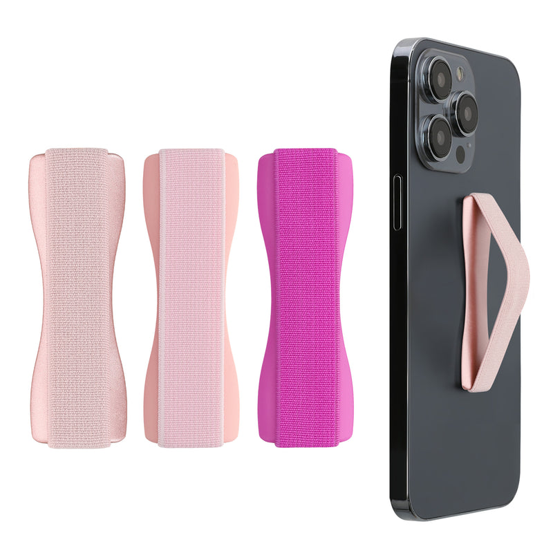 kwmobile Smartphone Finger Holder Set - Mobile Phone Grip Holder One-Hand Operation - 3x Mobile Phone Holder