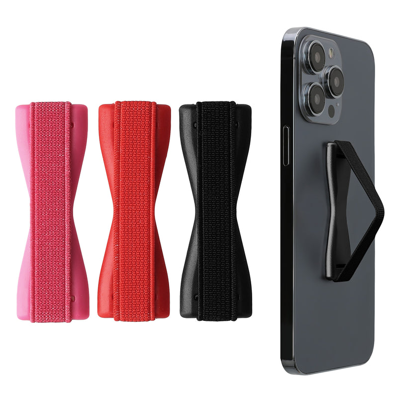 kwmobile Smartphone Finger Holder Set - Mobile Phone Grip Holder One-Hand Operation - 3x Mobile Phone Holder