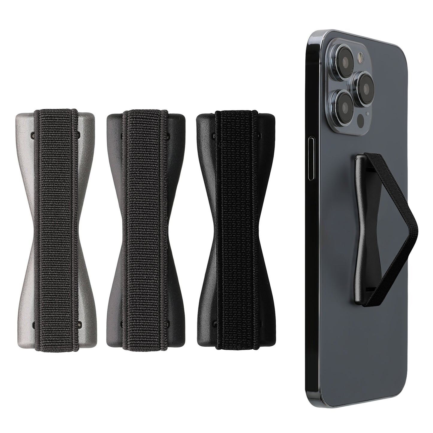 kwmobile Smartphone Finger Holder Set - Mobile Phone Grip Holder One-Hand Operation - 3x Mobile Phone Holder