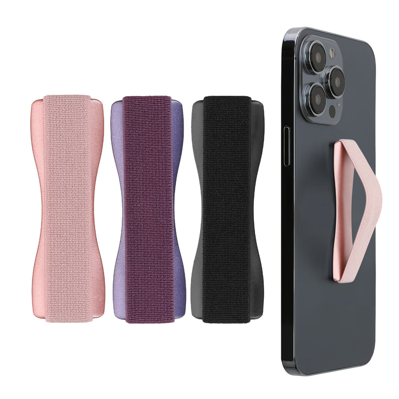 kwmobile Smartphone Finger Holder Set - Mobile Phone Grip Holder One-Hand Operation - 3x Mobile Phone Holder