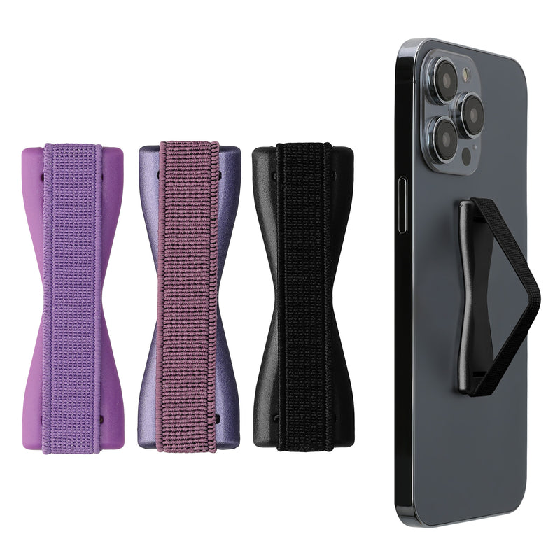 kwmobile Smartphone Finger Holder Set - Mobile Phone Grip Holder One-Hand Operation - 3x Mobile Phone Holder