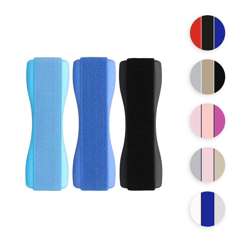 kwmobile Smartphone Fingerhalter 3 Set - Handy Halter Griff Halterung Einhandbedienung - 3x Handyhalter in Metallic Blauviolett Metallic Blauviolett Schwarz Metallic Blauviolett  [dsg48]