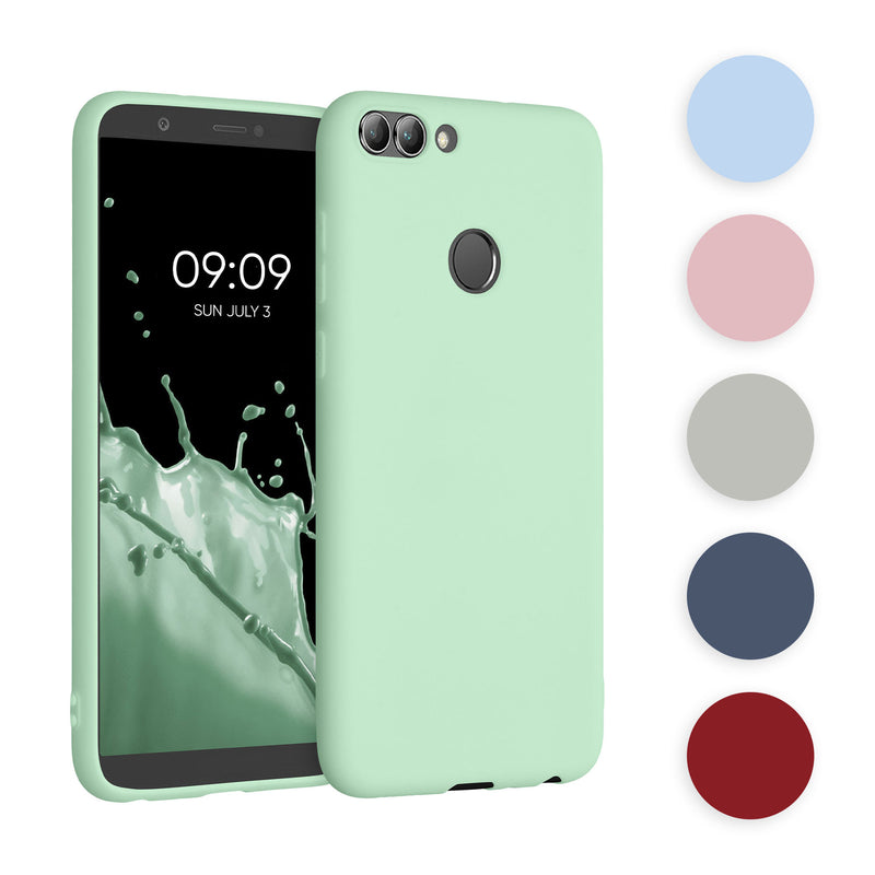 kwmobile Hülle kompatibel mit Huawei Enjoy 7S / P Smart (2017) Hülle - weiches TPU Silikon Case - Cover geeignet für kabelloses Laden - Petrol matt Petrol matt  