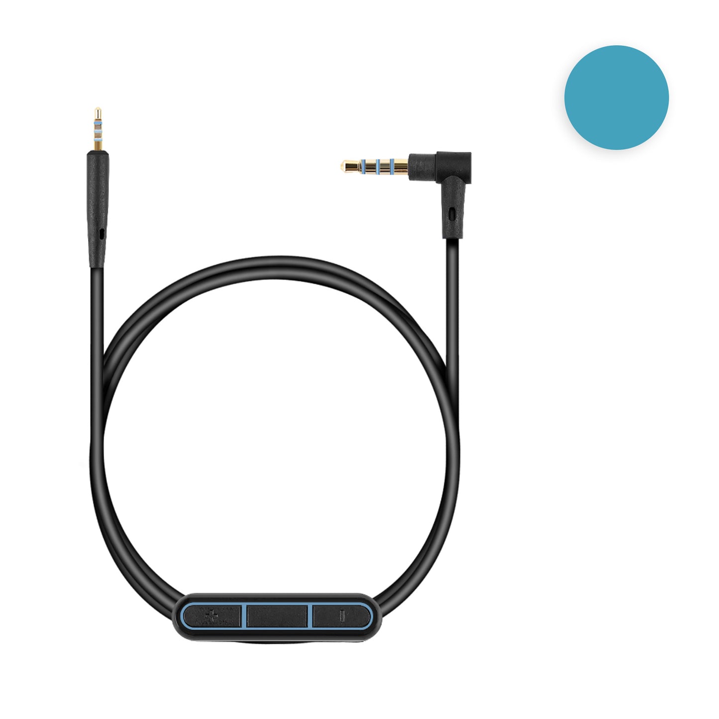 kwmobile Kopfhörerkabel für Bose QuietComfort 35 / 35II / 25 / QC25 / QC35 II / QC35 / On-Ear 2 / OE2 / OE2i / SoundTrue - Ersatz Kabel 140 cm Mikrofon Lautstärkeregler - 3.5mm Klinke Hellblau  