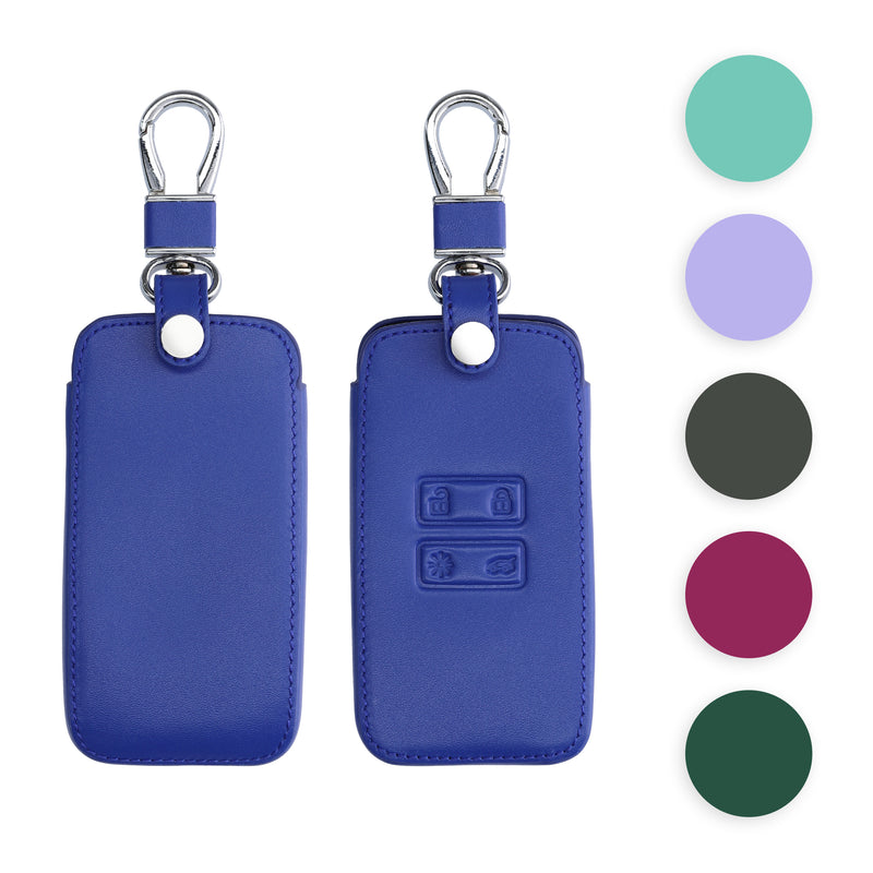 kwmobile Autoschlüssel Kunstleder Hülle kompatibel mit Renault 4-Tasten Smartkey Autoschlüssel (nur Keyless Go) - Schlüsselhülle in Marineblau Hellbraun Marineblau  