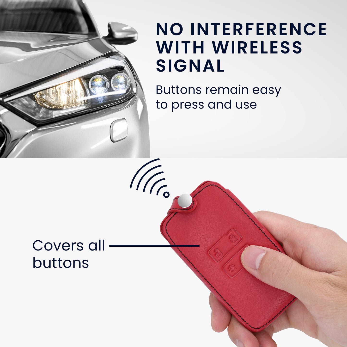 kwmobile Car Key Cover compatible with Renault 4-button Smart Key (Keyless Go only)