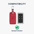 kwmobile Car Key Cover compatible with Renault 4-button Smart Key (Keyless Go only)