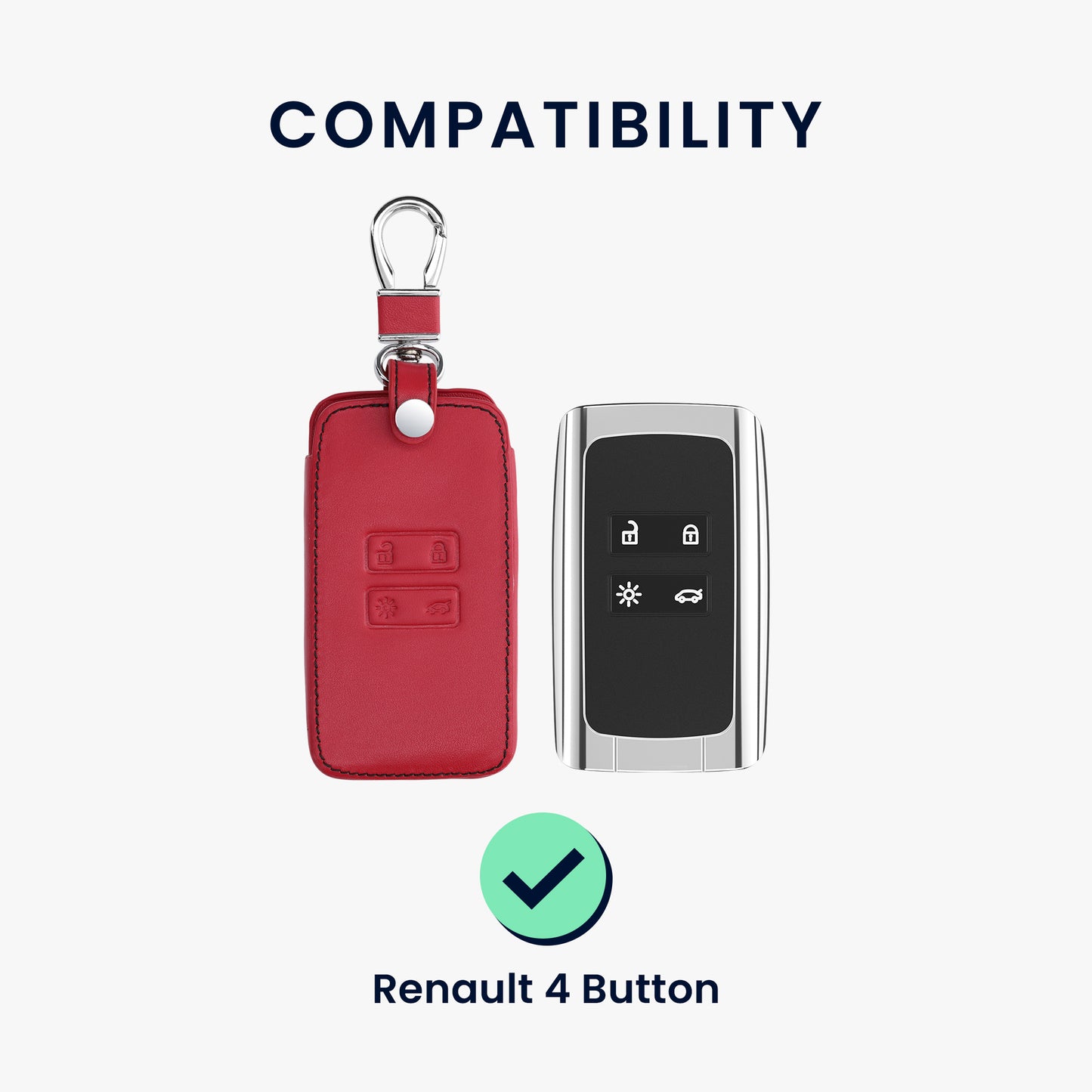 kwmobile Car Key Cover compatible with Renault 4-button Smart Key (Keyless Go only)