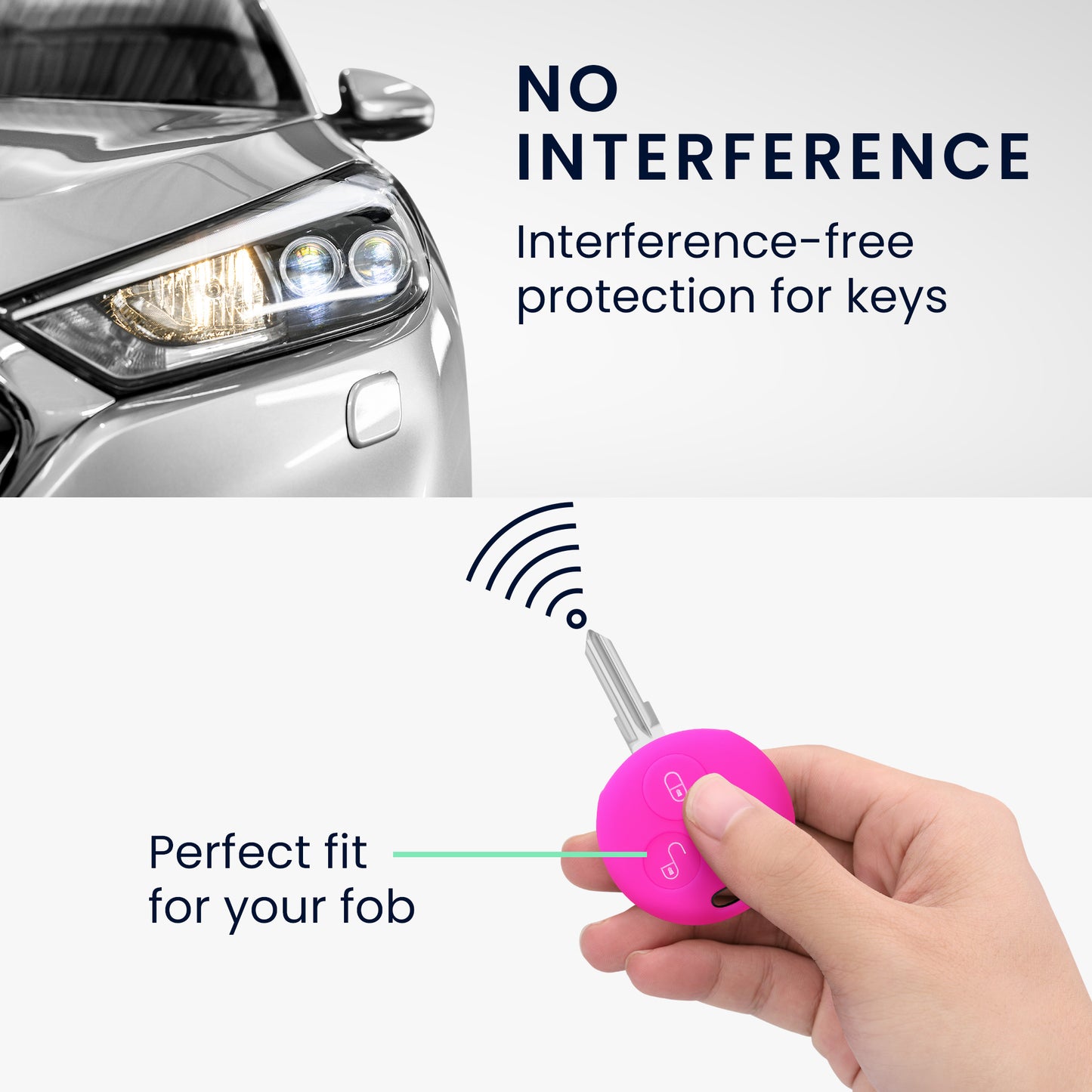 kwmobile Car Key Shell compatible with Smart 3-Button Remote Car Key