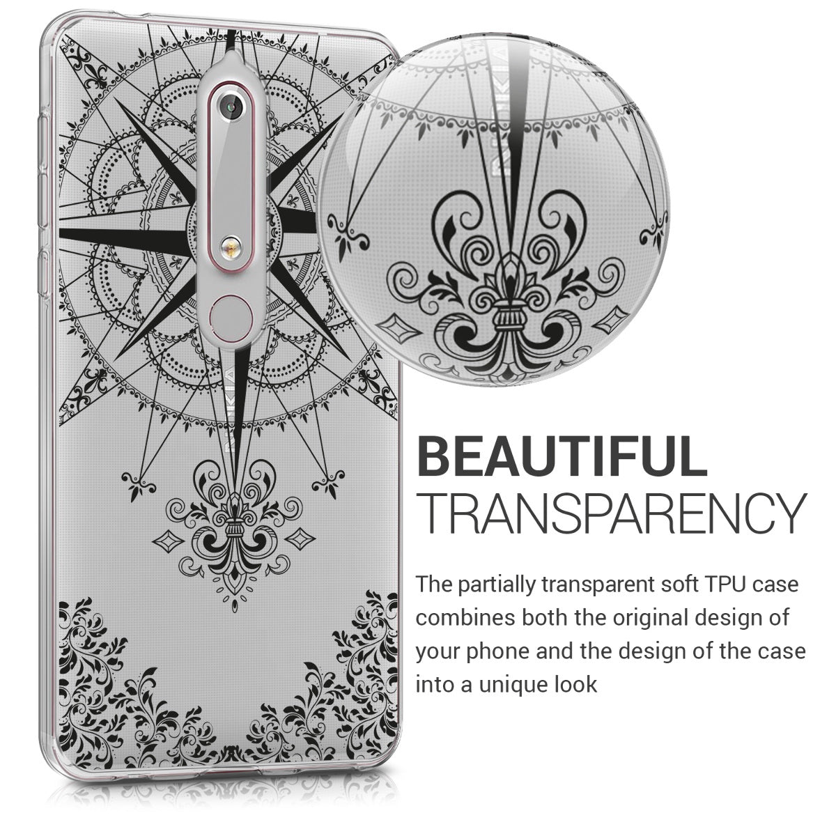 kwmobile Case Compatible with Nokia 6.1 (2018) - Phone Cover - Transparent
