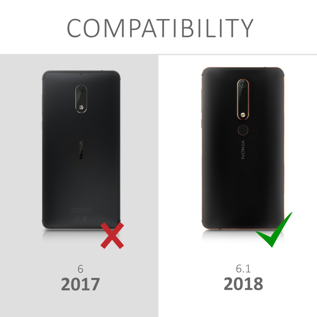 kwmobile Case Compatible with Nokia 6.1 (2018) - Phone Cover - Transparent