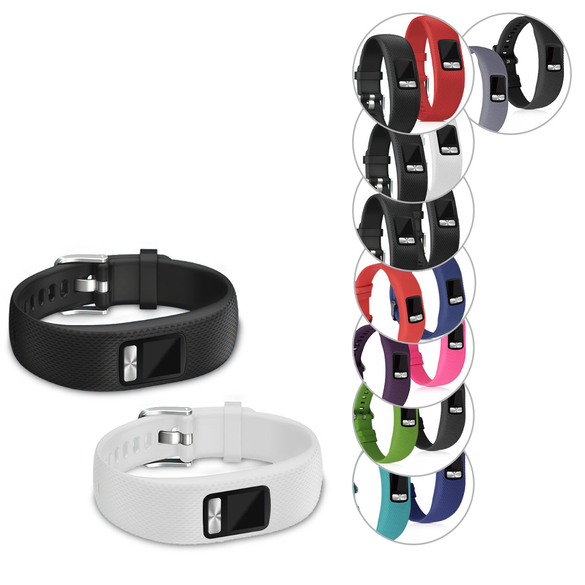 kwmobile Watch Strap for Garmin Vivofit 4 Wristband Fitness Tracker Band Set Replacement Strap Smartwatch