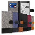 kwmobile Wallet Case kompatibel mit Sony Xperia XA2 - Hülle mit Ständer - Handyhülle Kartenfächer Grau Schwarz Grau  