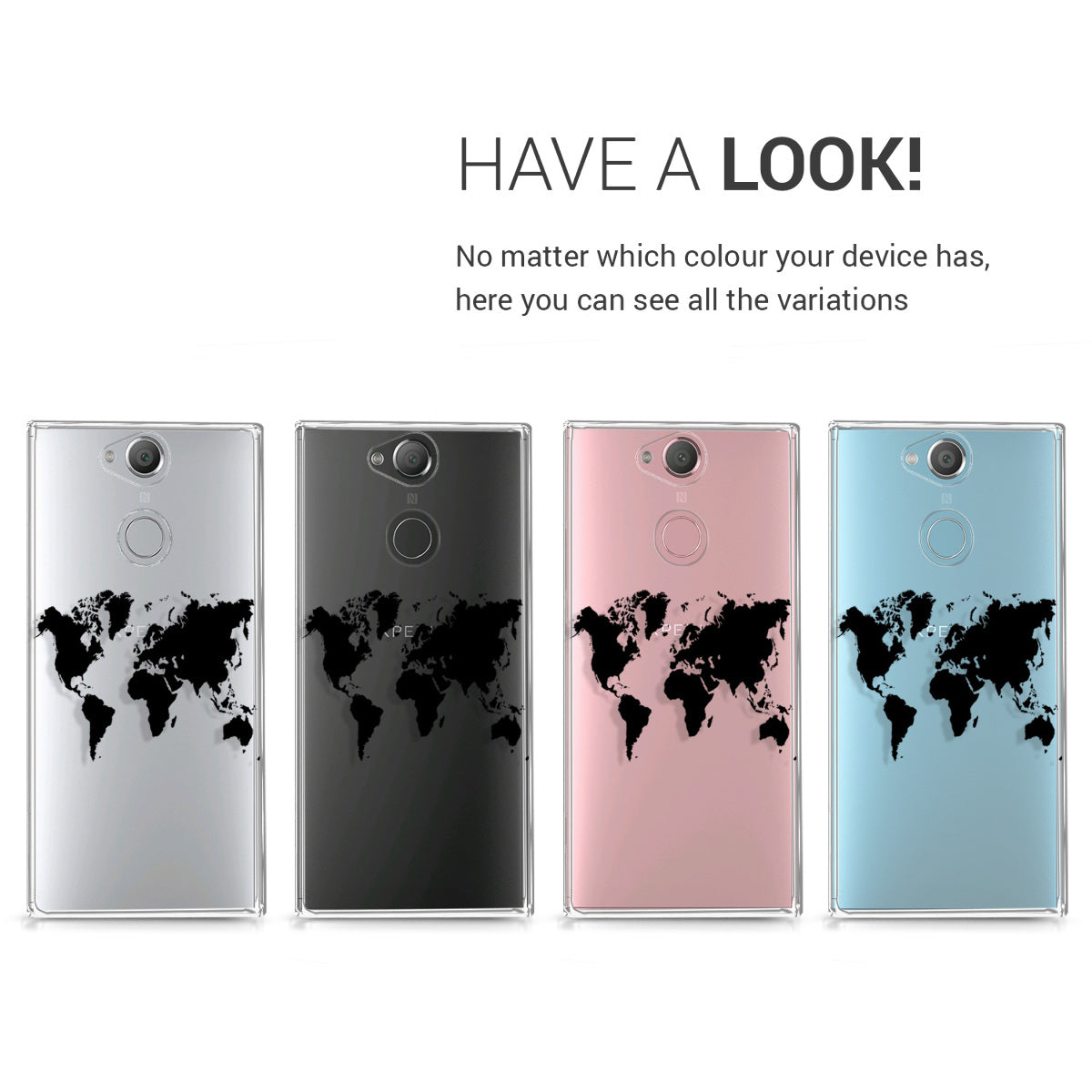 kwmobile Case Compatible with Sony Xperia XA2 - Cell Phone Cover - Transparent Phone Case