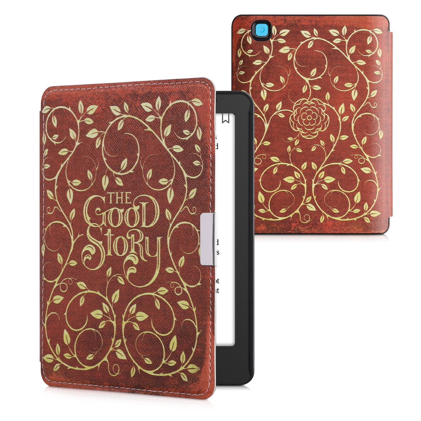 kwmobile Case for Kobo Aura Edition 2 - eReader Flip Cover with Auto Sleep Function - Galaxy Tree Meadow