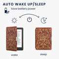 kwmobile Case for Kobo Aura Edition 2 - eReader Flip Cover with Auto Sleep Function - Galaxy Tree Meadow
