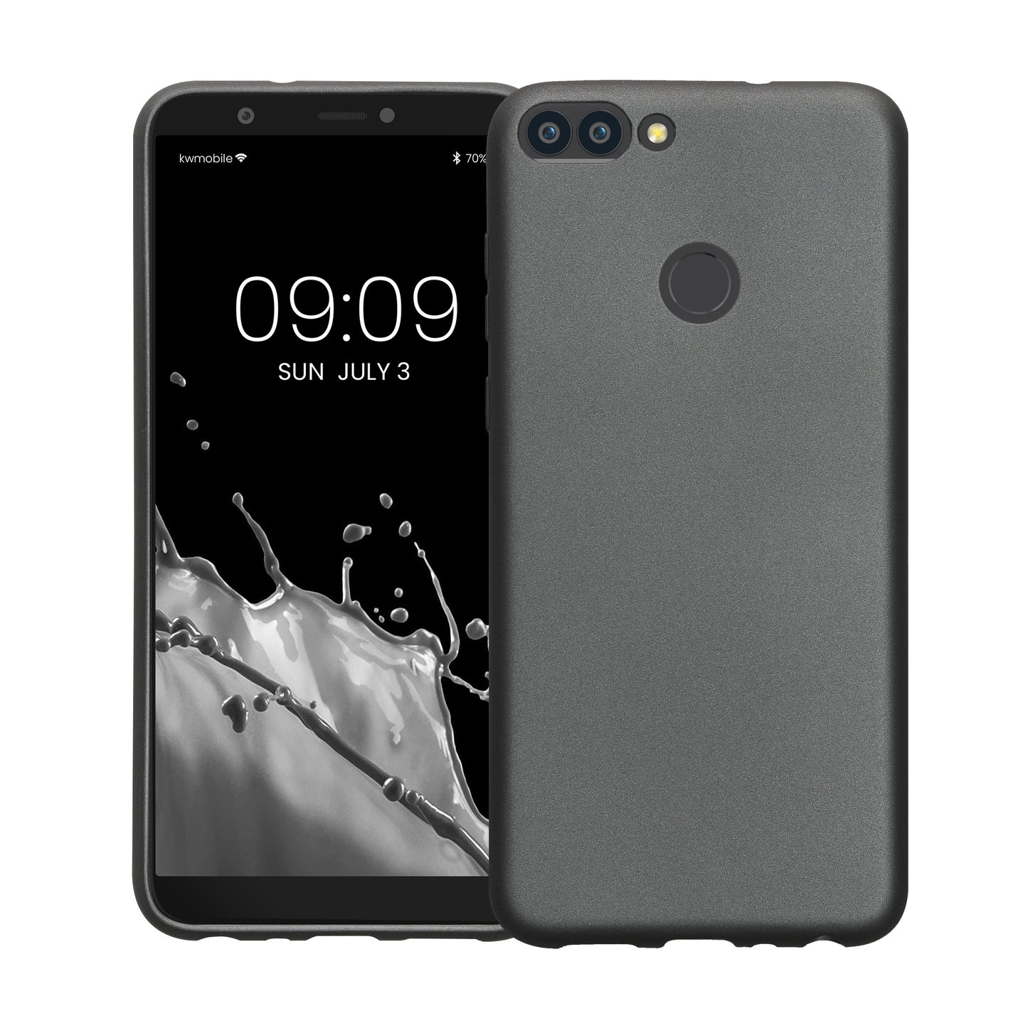 kwmobile Case for Huawei Enjoy 7S / P Smart (2017) - Metallic Shimmering Silicone Protective Case Cover