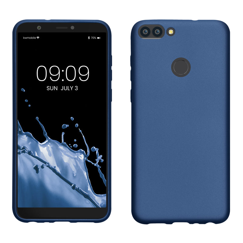 kwmobile Case for Huawei Enjoy 7S / P Smart (2017) - Metallic Shimmering Silicone Protective Case Cover