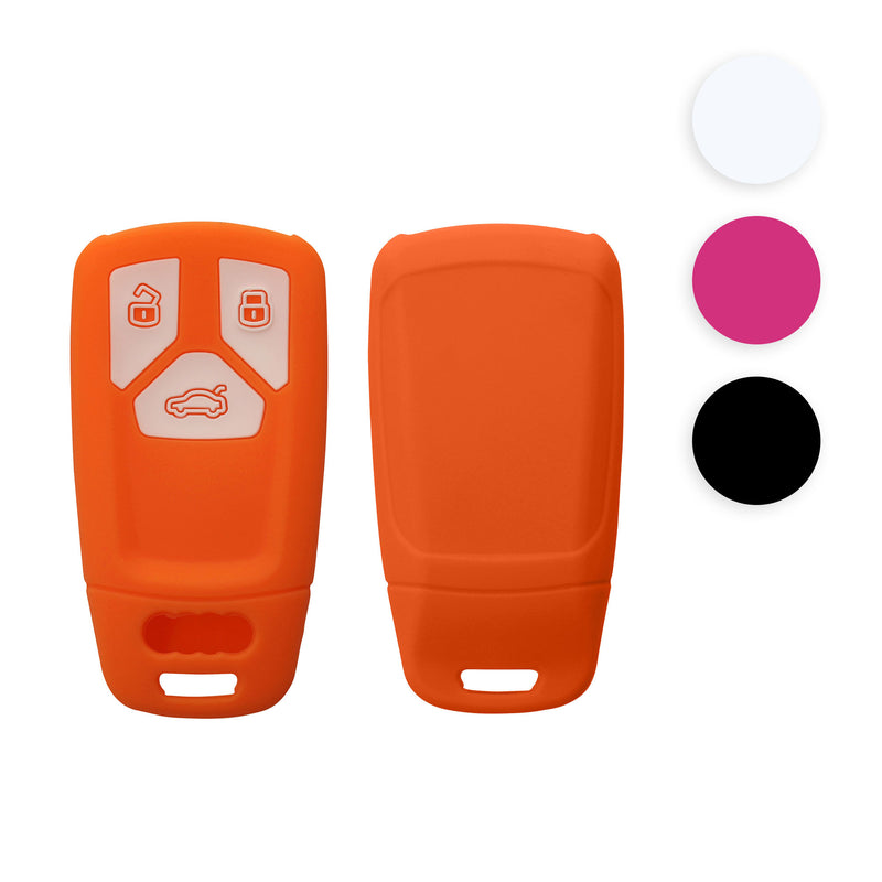 kwmobile Autoschlüssel Silikon Hülle kompatibel mit Audi 3-Tasten Smartkey Autoschlüssel (nur Keyless Go) - Schlüsselhülle in Fruity Orange Fruity Orange  [dsg04]
