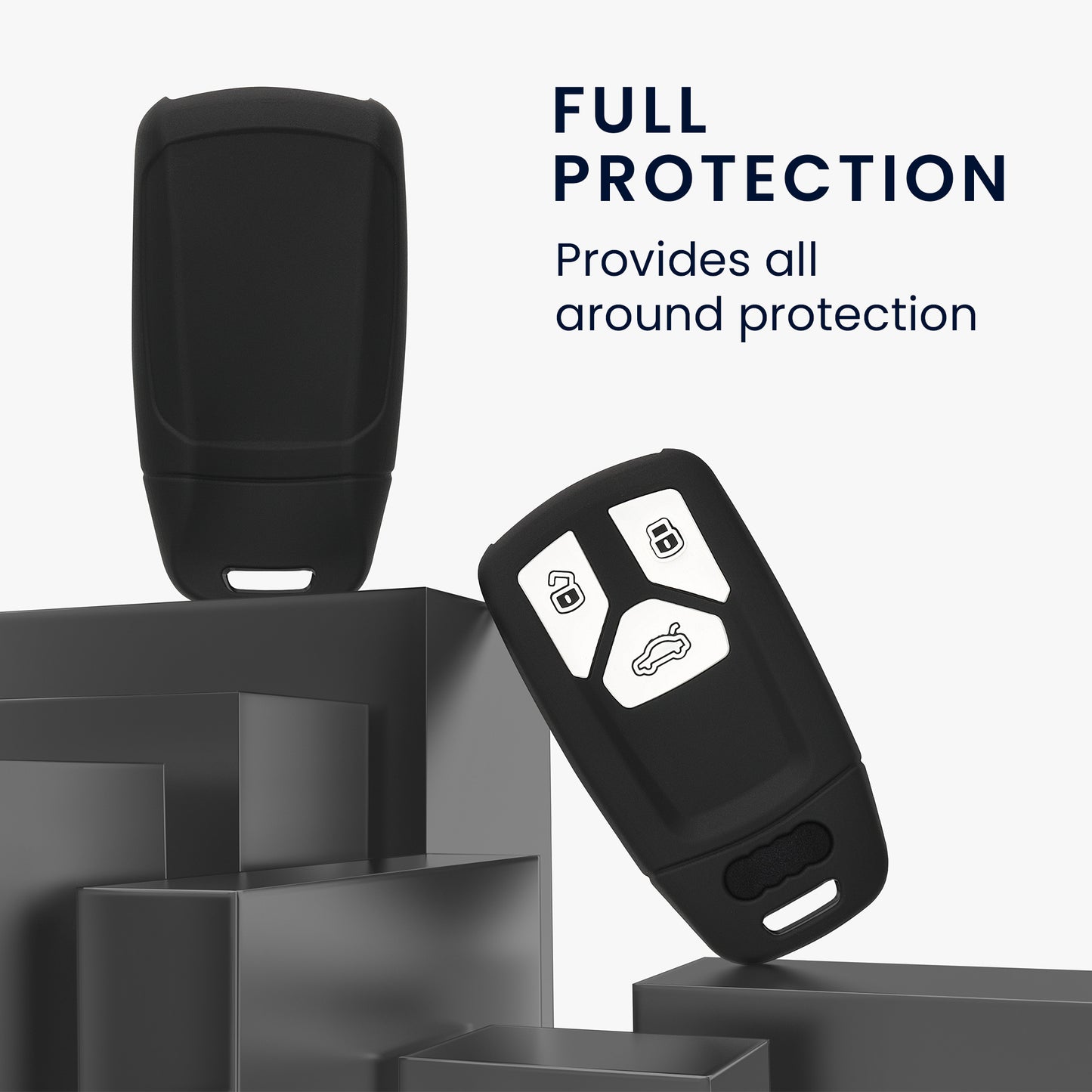 kwmobile Car Key Cover Compatible with Audi 3-Button Smart Key Car Key (Keyless Go Only)