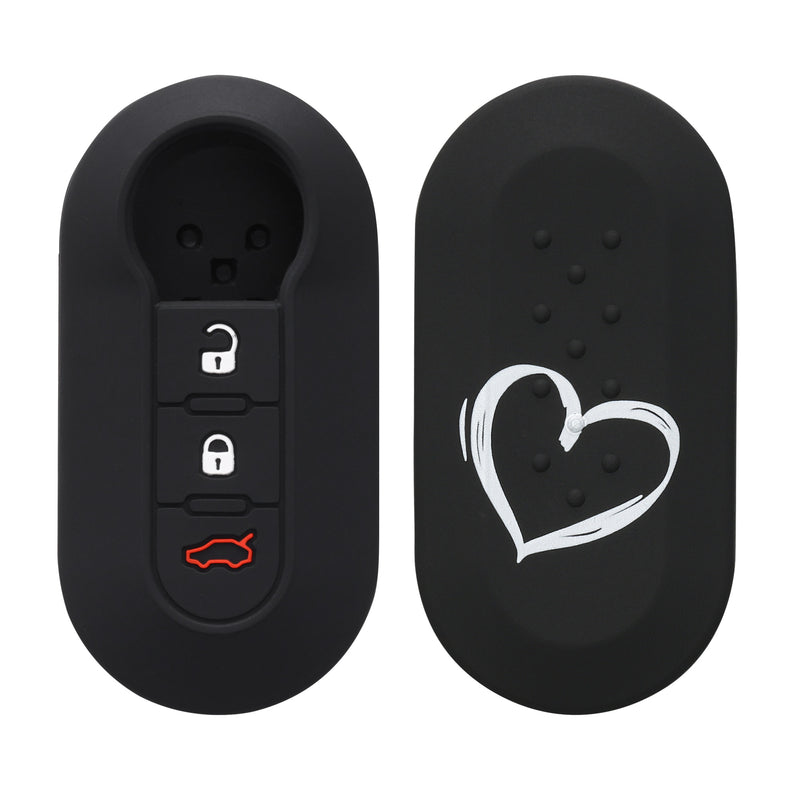 kwmobile Car Key Cover compatible with Fiat Lancia 3-Button Flip Car Key Cover