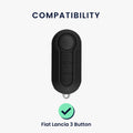 kwmobile Car Key Cover compatible with Fiat Lancia 3-Button Flip Car Key Cover