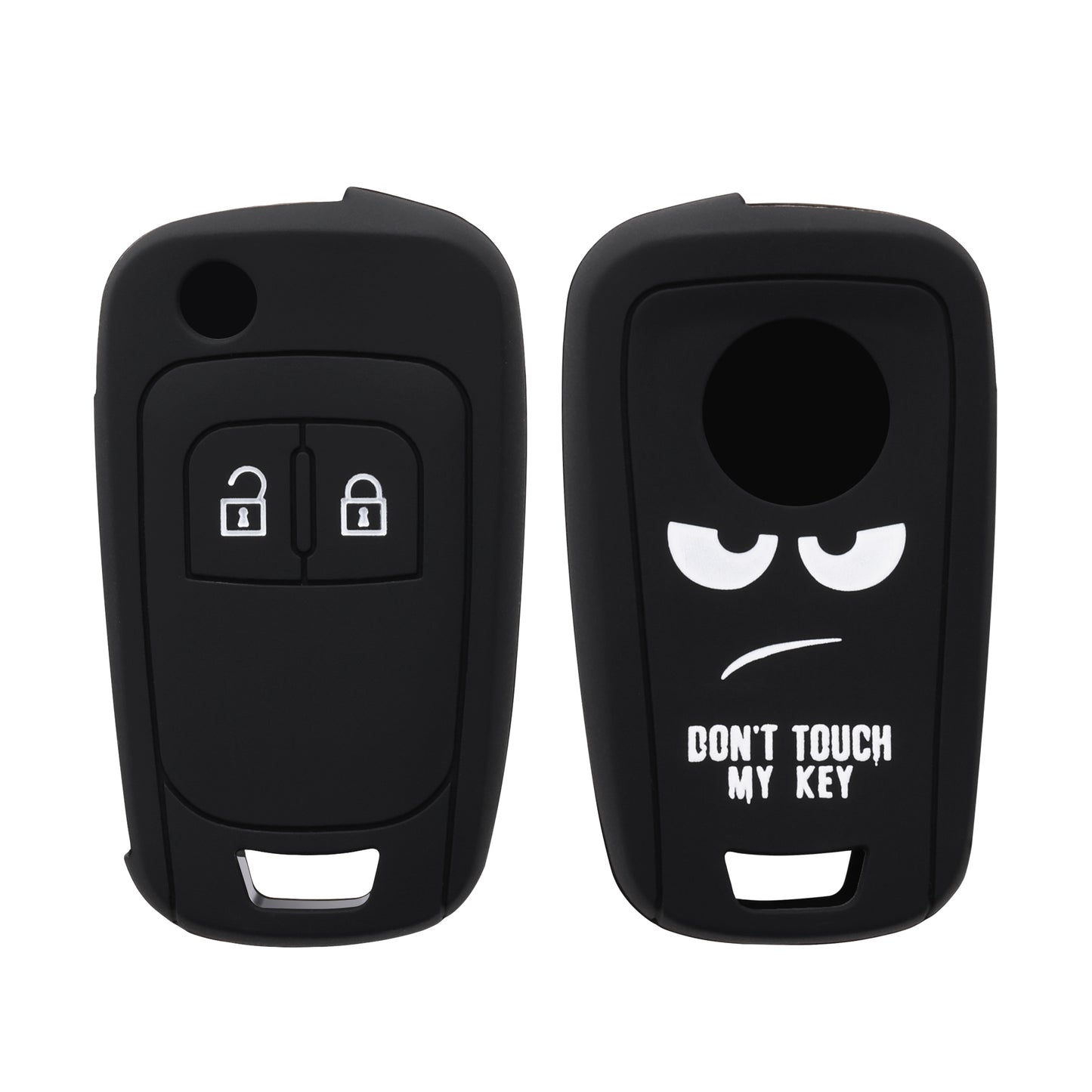 kwmobile Car Key Cover compatible with Opel Chevrolet 2-Button Foldable Car Key - Key Fob Cover Don't touch my Key