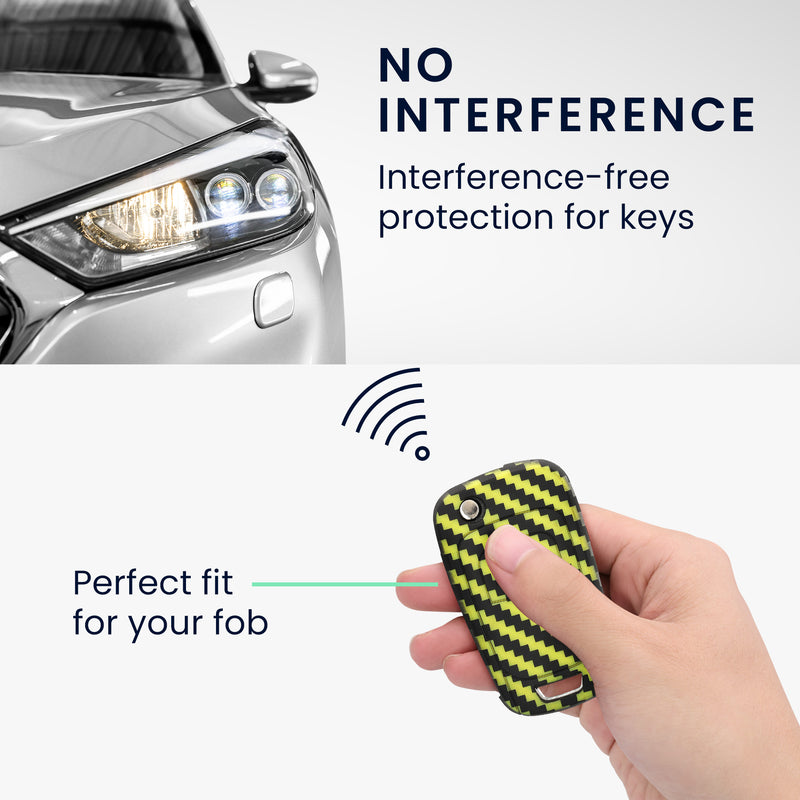 kwmobile Car Key Cover compatible with Opel Chevrolet 2-Button Foldable Car Key - Key Fob Cover Don't touch my Key