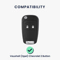 kwmobile Car Key Cover compatible with Opel Chevrolet 2-Button Foldable Car Key - Key Fob Cover Don't touch my Key