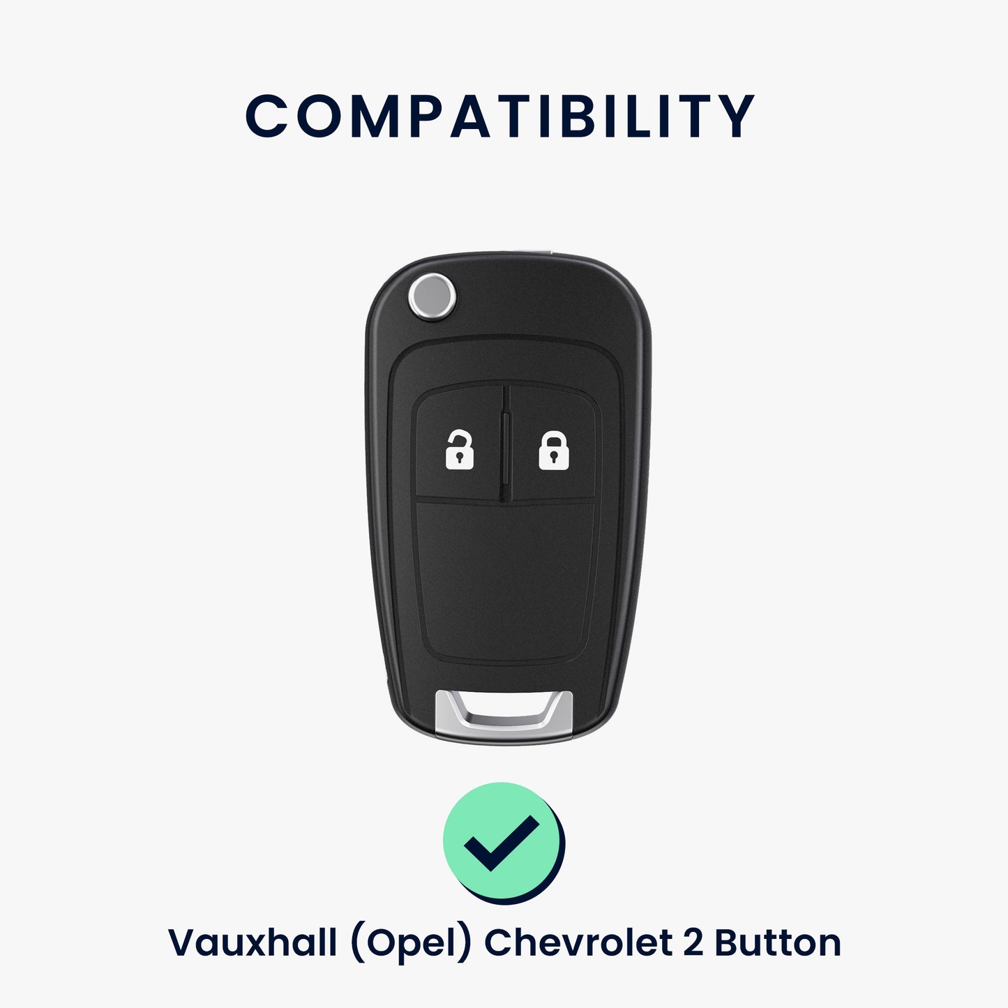 kwmobile Car Key Cover compatible with Opel Chevrolet 2-Button Foldable Car Key - Key Fob Cover Don't touch my Key