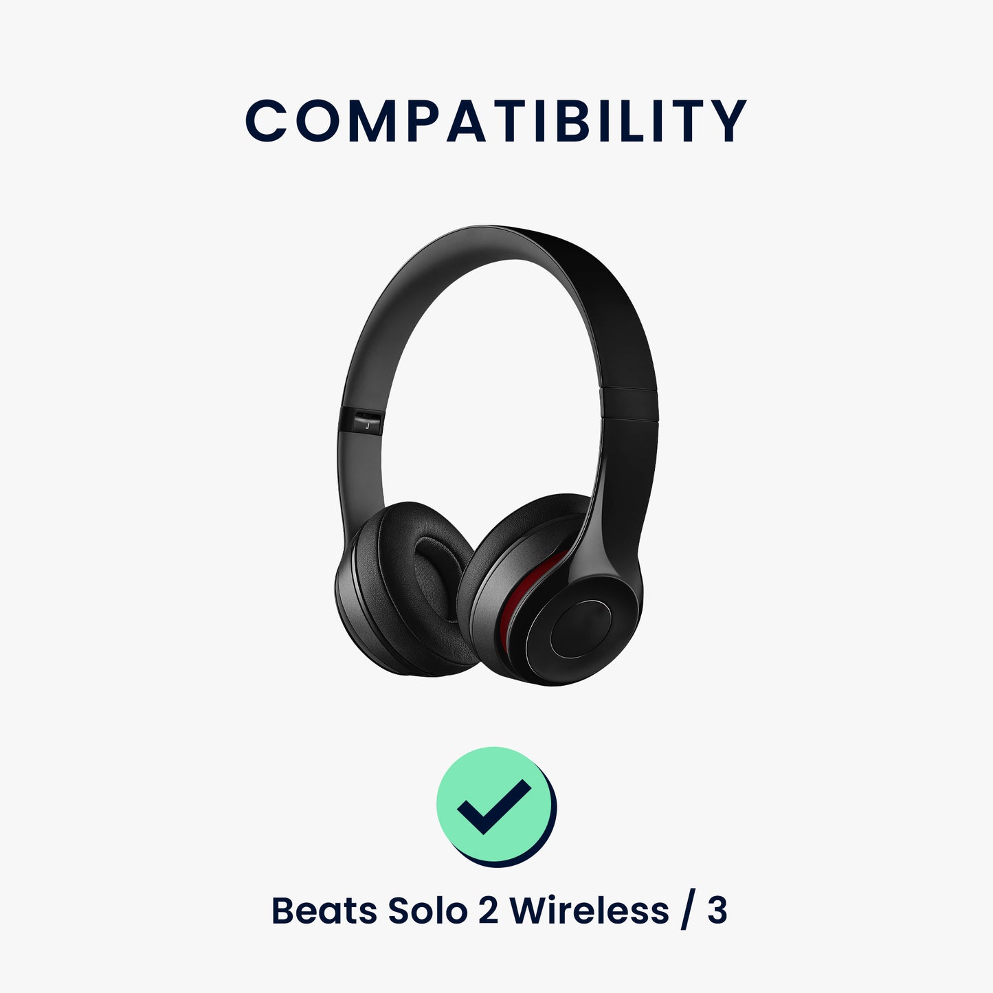 kwmobile Ear Pads for Beats Solo 2 Wireless / Solo 3 Wireless Ear Cushions Replacement Headphone Spare Parts Over Ear Headphones
