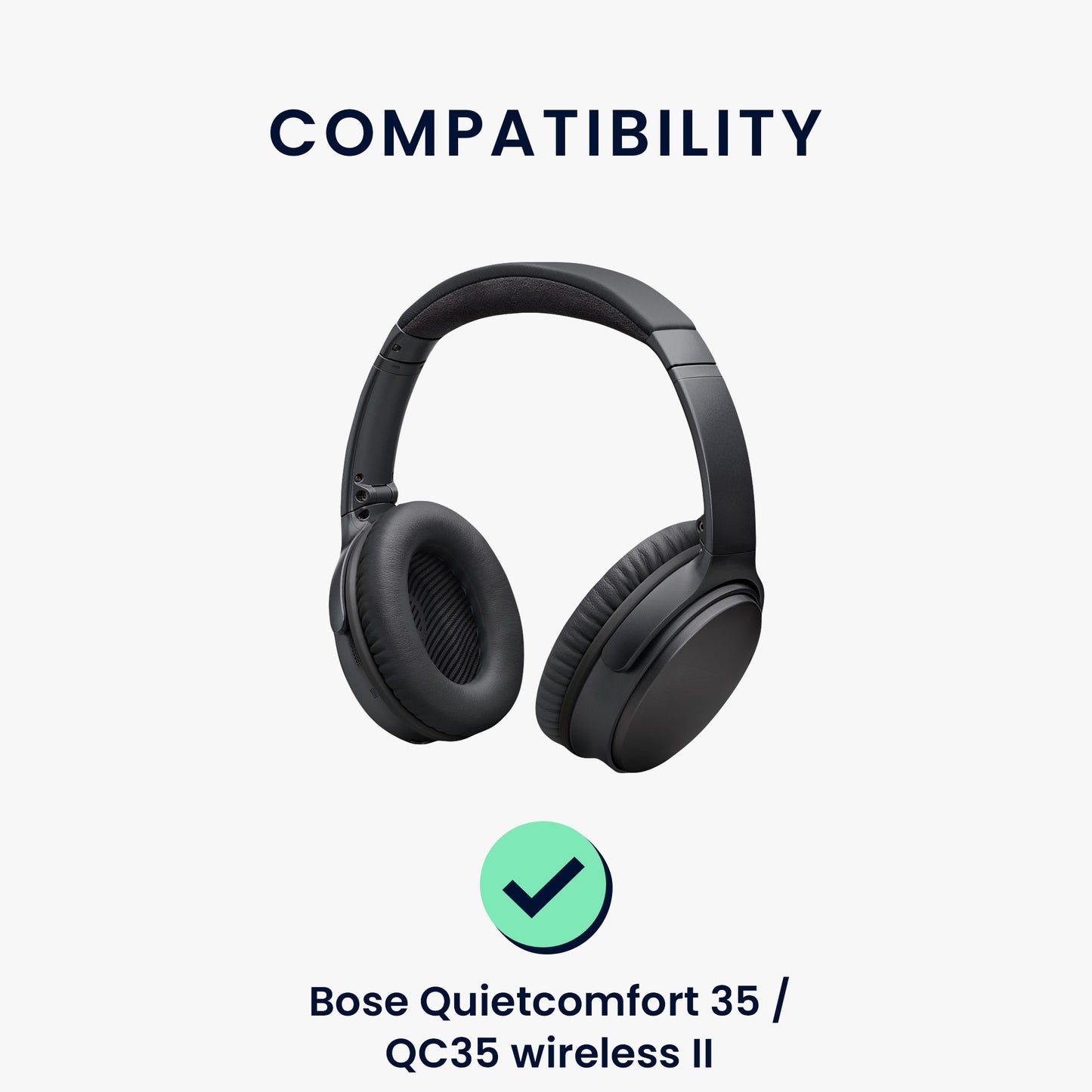kwmobile Ear Pads for Bose Quietcomfort 35 35II 25 15 / QC35 QC35II QC25 QC15 Ear Cushions Replacement Earpads Headphone Spare Parts Headphone Replacement Pads for Over Ear Headphones