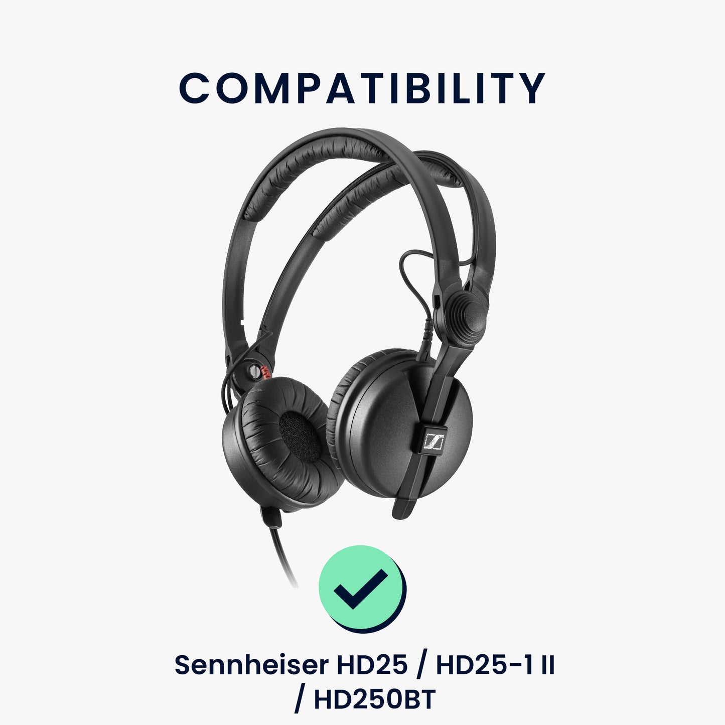 kwmobile Ear Pads for Sennheiser HD25 / HD25-1 II / HD250BT - Replacement Ear Cushions - Headphone Spare Parts - Headphone Replacement Pads for Over Ear Headphones