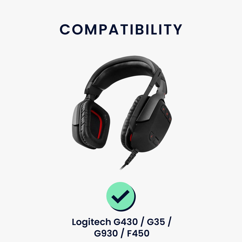 kwmobile Ear Pads for Logitech G430 / G35 / G930 / F450 Earpads Replacement Ear Pads Headphone Replacement Parts Headphone Replacement Cushions Over Ear Headphones