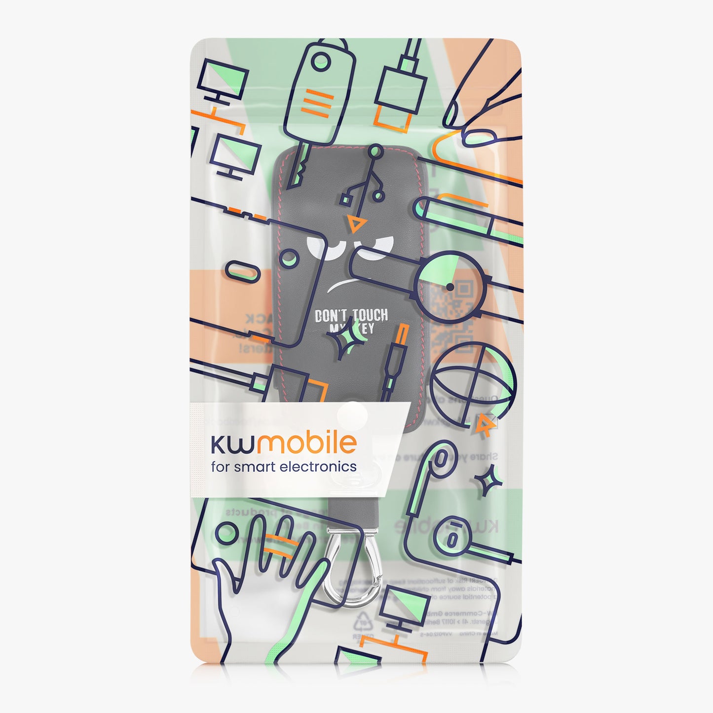 kwmobile Car Key Cover Compatible with Renault 4-Button Smartkey (Keyless Go Only) Faux Leather Protective Case Key Fob Cover