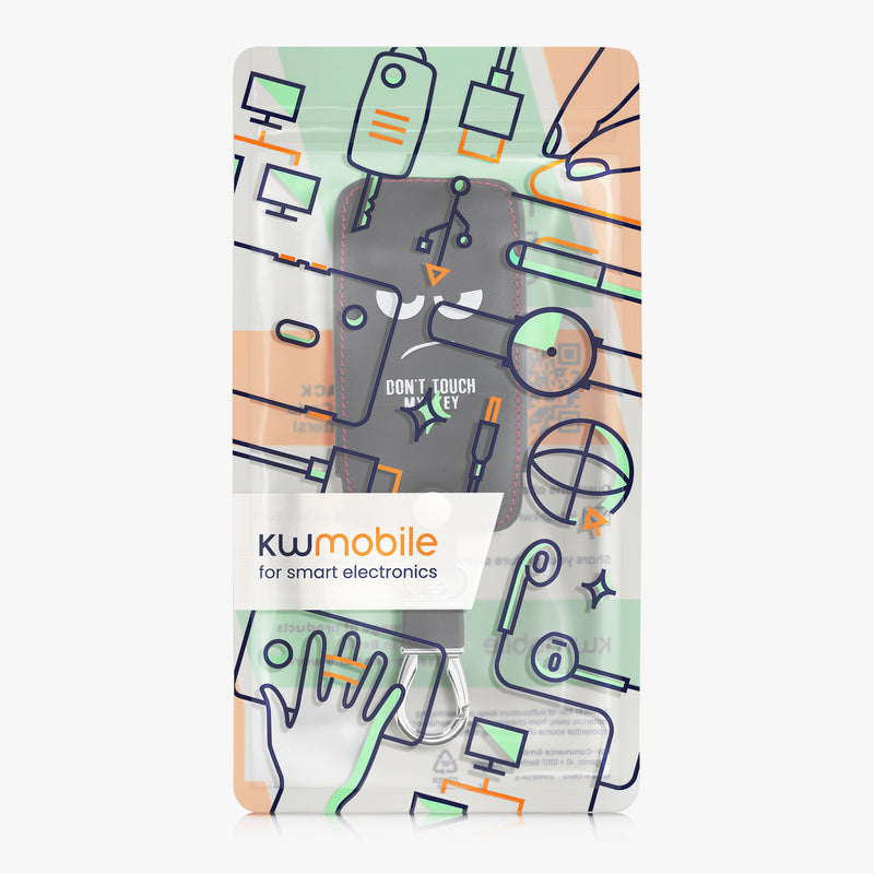kwmobile Car Key Cover Compatible with Renault 4-Button Smartkey (Keyless Go Only) Faux Leather Protective Case Key Fob Cover