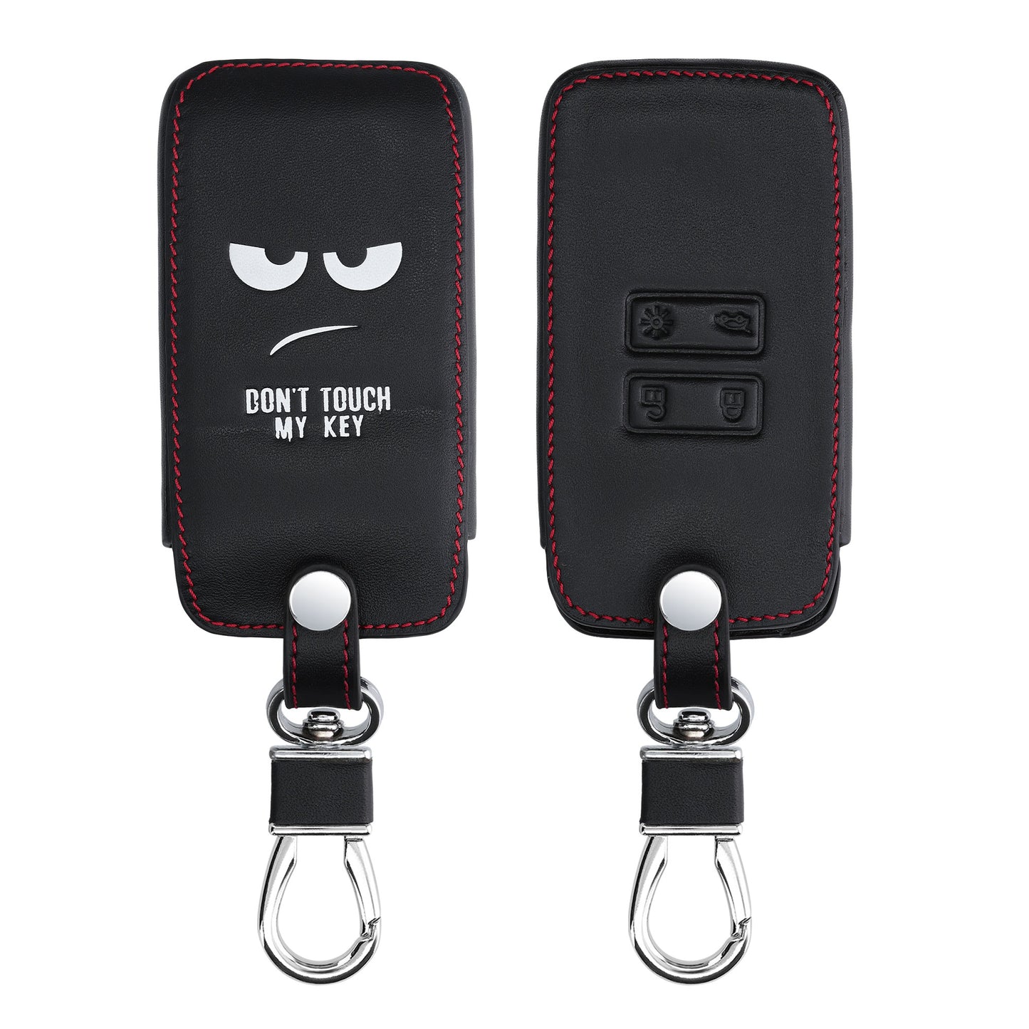 kwmobile Car Key Cover Compatible with Renault 4-Button Smartkey (Keyless Go Only) Faux Leather Protective Case Key Fob Cover