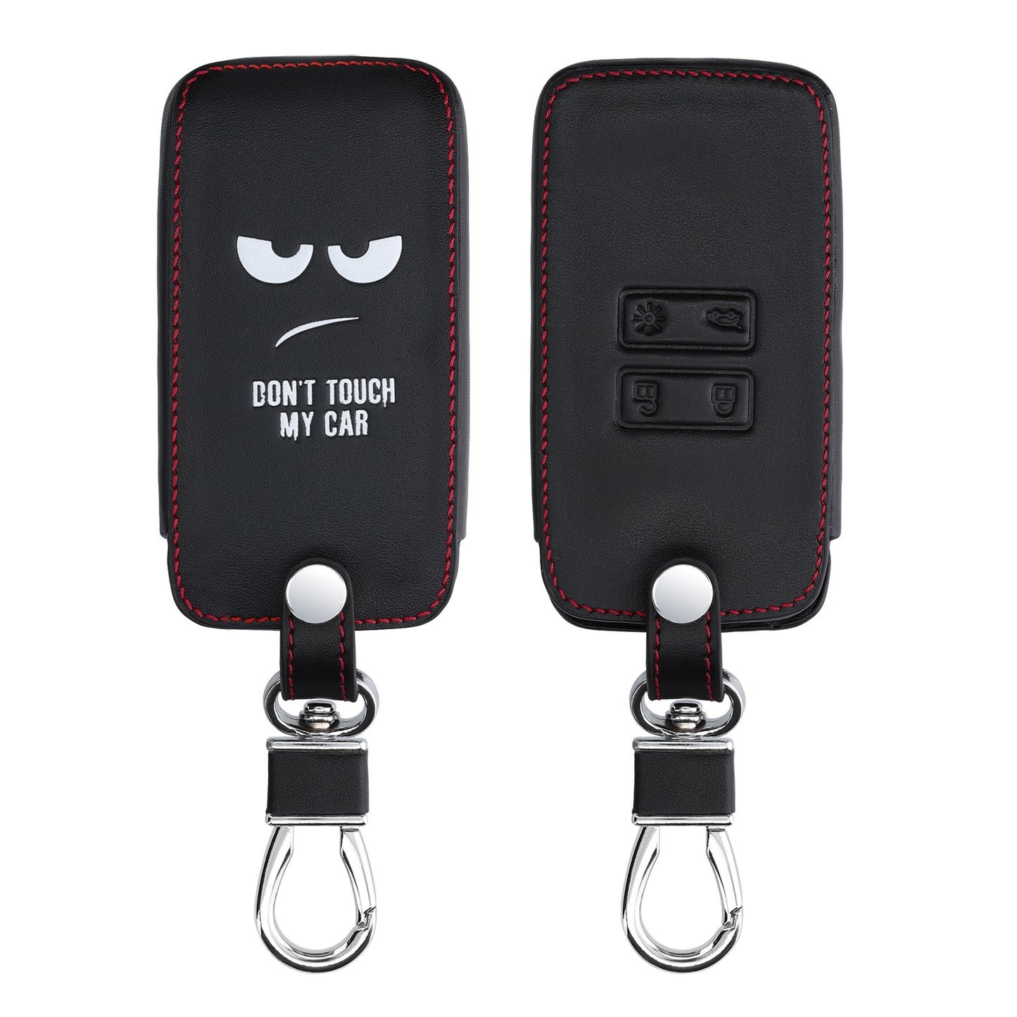 kwmobile Car Key Cover Compatible with Renault 4-Button Smartkey (Keyless Go Only) Faux Leather Protective Case Key Fob Cover