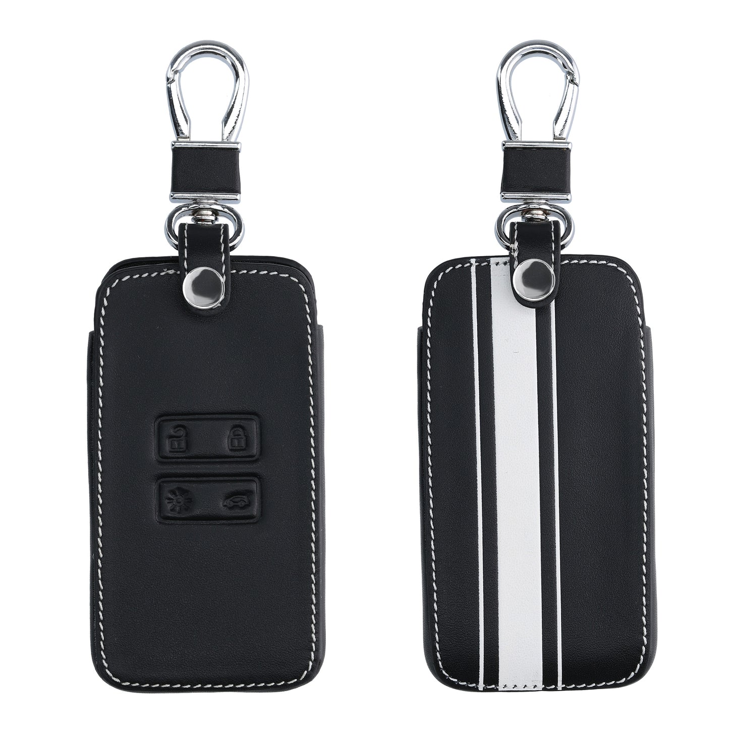 kwmobile Car Key Cover Compatible with Renault 4-Button Smartkey (Keyless Go Only) Faux Leather Protective Case Key Fob Cover