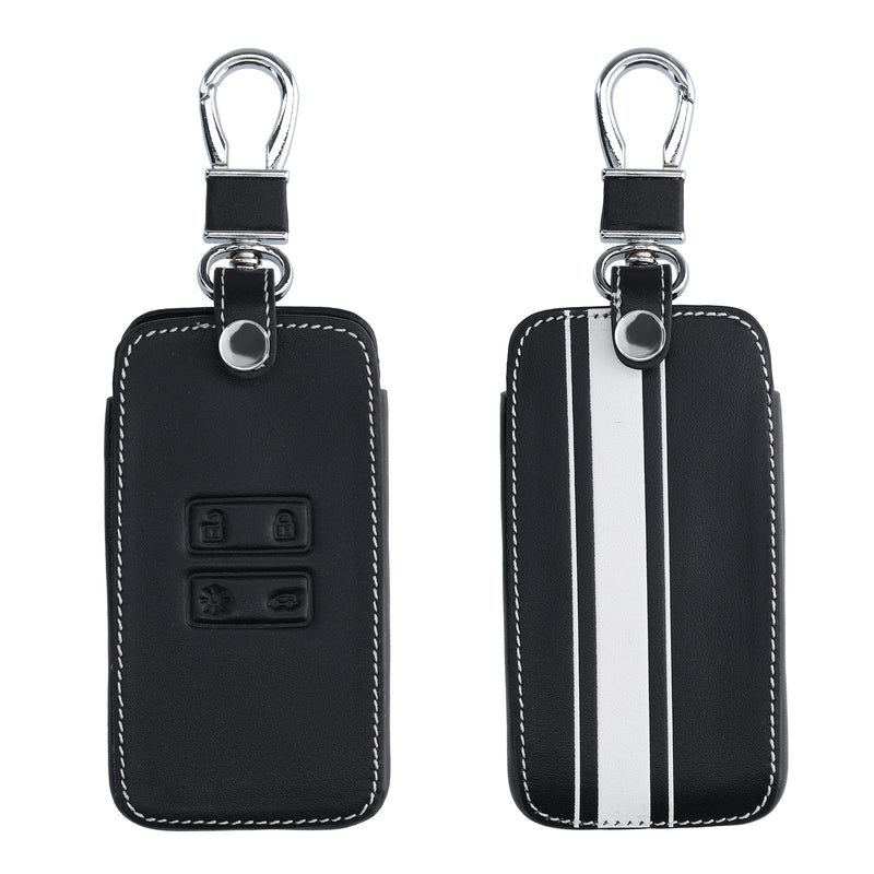 kwmobile Car Key Cover Compatible with Renault 4-Button Smartkey (Keyless Go Only) Faux Leather Protective Case Key Fob Cover