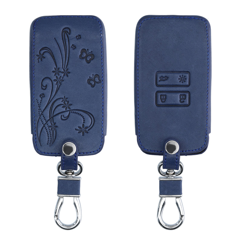 kwmobile Car Key Cover Compatible with Renault 4-Button Smartkey (Keyless Go Only) Faux Leather Protective Case Key Fob Cover