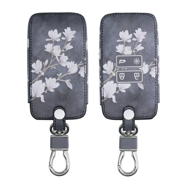 kwmobile Car Key Cover Compatible with Renault 4-Button Smartkey (Keyless Go Only) Faux Leather Protective Case Key Fob Cover