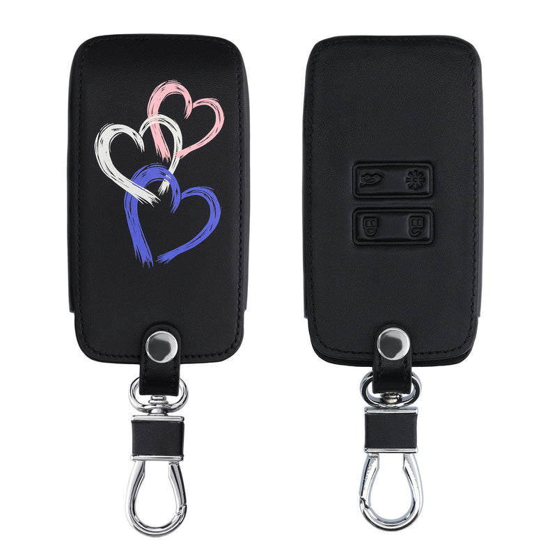 kwmobile Car Key Cover Compatible with Renault 4-Button Smartkey (Keyless Go Only) Faux Leather Protective Case Key Fob Cover