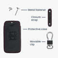 kwmobile Car Key Cover Compatible with Renault 4-Button Smartkey (Keyless Go Only) Faux Leather Protective Case Key Fob Cover
